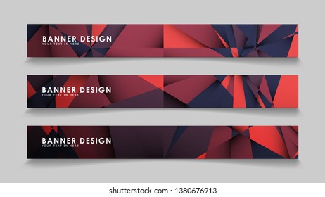Abstract rectangle vector banners with red black geometric gradient backgrounds . design templates. future Poster template design