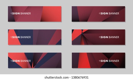 Abstract rectangle vector banners with red black geometric gradient backgrounds . design templates. future Poster template design