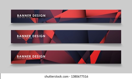 Abstract rectangle vector banners with red black geometric gradient backgrounds . design templates. future Poster template design