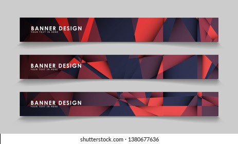 Abstract rectangle vector banners with red black geometric gradient backgrounds . design templates. future Poster template design