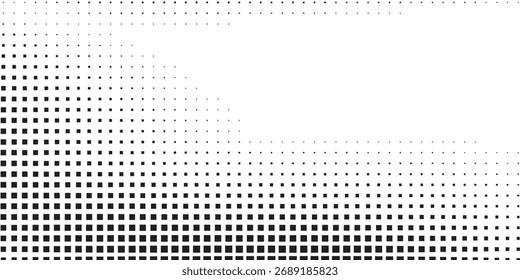 Abstract rectangle wave halftone gradient background. Faded grit noise texture. White and black sand abstract simple art