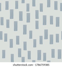 Abstract rectangles with blue lines on light gray background. Geometric seamless pattern. Vector Illustration. Designed for wrapping paper, textile, kids clothes, wallpaper.