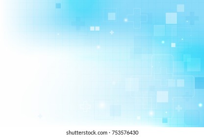 Abstract rectangles digital hi tech concept on soft blue background