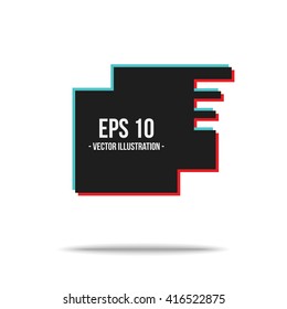 Abstract rectangles geometric vector banner in black and red colors