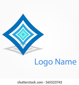 Abstract rectangles logo design with shadow.