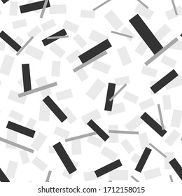 Abstract rectangles seamless pattern background sketch engraving vector illustration. T-shirt apparel print design. Scratch board imitation. Black and white hand drawn image.