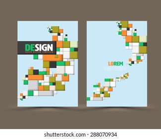 Abstract rectangles template design. Flyer or booklet. Vector illustration. Can use for magazine, printing and layout brochure cover.