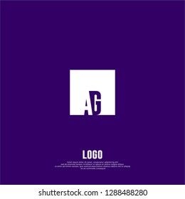 abstract rectangualar square ag logo letters design concept