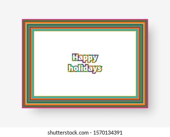 Abstract rectangular background with stripes of different colors for the design of holiday messages. Vector illustration
