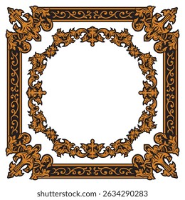 Abstract Rectangular Frame with Premium Gold Finish