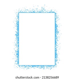 Abstract rectangular frame vector illustration. Empty template to fill. Geometric outline from paint stains and splashes isolated object