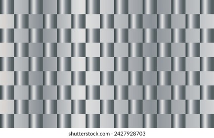 abstract rectangular horizontal metallic gray background with checkerboard gradient