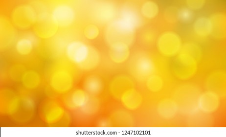 Abstract rectangular horizontal sunny autumn yellow orange vector background, blurred background with bokeh