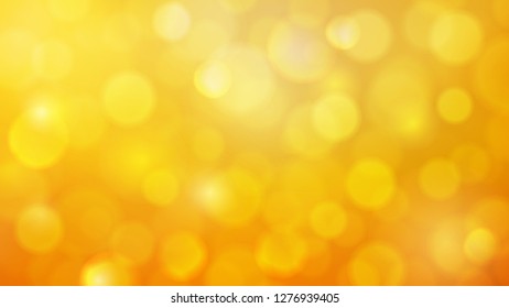 Abstract rectangular horizontal sunny autumn yellow orange vector background, blurred background with bokeh