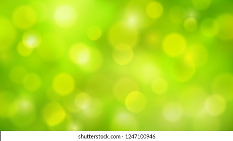 Abstract rectangular horizontal sunny summer spring  green yellow vector background, blurred background with bokeh