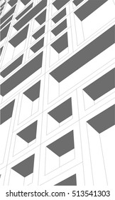 Abstract  rectangular lattice. Facade geometry. Architectural design