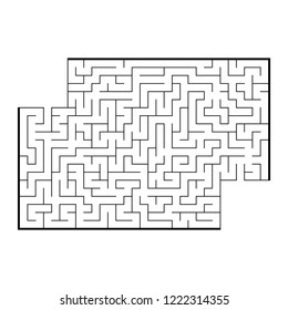 Abstract rectangular maze. Game for kids. Puzzle for children. One entrance, one exit. Labyrinth conundrum. Flat vector illustration isolated on white background. With place for your image
