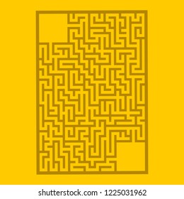 Abstract rectangular maze. Game for kids. Puzzle for children. Labyrinth conundrum. Flat vector illustration isolated on color background. With place for your image