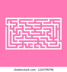 Abstract rectangular maze. Game for kids. Puzzle for children. One entrance, one exit. Labyrinth conundrum. Flat vector illustration isolated on color background