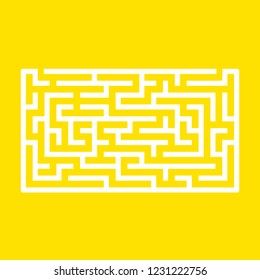 Abstract rectangular maze. Game for kids. Puzzle for children. One entrance, one exit. Labyrinth conundrum. Flat vector illustration isolated on color background