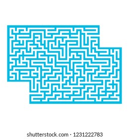Abstract rectangular maze. Game for kids. Puzzle for children. One entrance, one exit. Labyrinth conundrum. Flat vector illustration isolated on white background. With place for your image