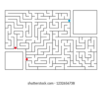 Abstract rectangular maze. Game for kids. Puzzle for children. Labyrinth conundrum. Flat vector illustration. With place for your image