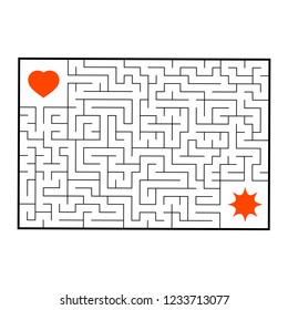 Abstract rectangular maze. Game for kids. Puzzle for children. Labyrinth conundrum. Flat vector illustration isolated on white background