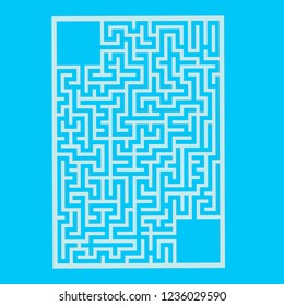 Abstract rectangular maze. Game for kids. Puzzle for children. Labyrinth conundrum. Flat vector illustration isolated on color background. With place for your image