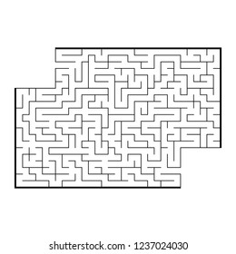Abstract rectangular maze. Game for kids. Puzzle for children. One entrance, one exit. Labyrinth conundrum. Flat vector illustration isolated on white background. With place for your image