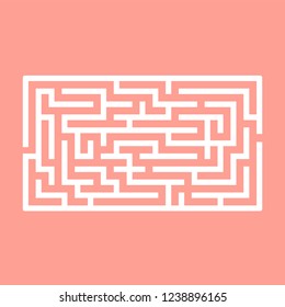 Abstract rectangular maze. Game for kids. Puzzle for children. One entrance, one exit. Labyrinth conundrum. Flat vector illustration isolated on color background