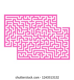 Abstract rectangular maze. Game for kids. Puzzle for children. One entrance, one exit. Labyrinth conundrum. Flat vector illustration isolated on white background. With place for your image