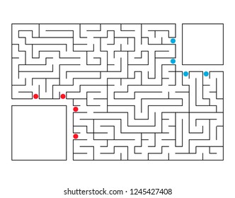 Abstract rectangular maze. Game for kids. Puzzle for children. Labyrinth conundrum. Flat vector illustration. With place for your image
