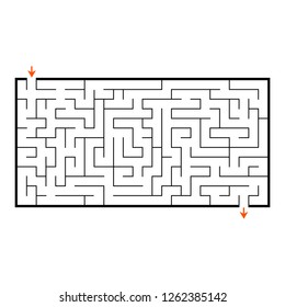 Abstract rectangular maze. Game for kids. Puzzle for children. Labyrinth conundrum. Flat vector illustration isolated on white background
