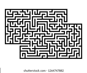 Abstract rectangular maze. Game for kids. Puzzle for children. Labyrinth conundrum. Flat vector illustration isolated on white background. With place for your image