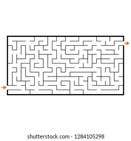 Abstract rectangular maze. Game for kids. Puzzle for children. Labyrinth conundrum. Flat vector illustration isolated on white background