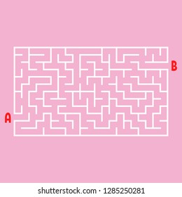Abstract rectangular maze. Game for kids. Puzzle for children. One entrance, one exit. Labyrinth conundrum. Flat vector illustration isolated on white background.