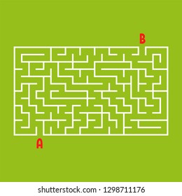 Abstraktes rechteckiges Labyrinth. Spiel für Kinder. Puzzle für Kinder. Ein Eingang, ein Ausgang. Labyrinth-Rätsel. Flache Vektorgrafik einzeln auf weißem Hintergrund.