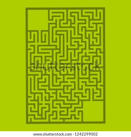 Abstract rectangular maze. Game for kids. Puzzle for children. Labyrinth conundrum. Flat vector illustration isolated on color background. With place for your image
