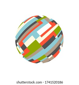 Abstract rectangular sphere. Logo vector