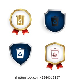 Abstract Recycle Bin Badge and Label Collection, can be used for business designs, presentation designs or any suitable designs.