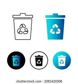 Abstract Recycle Bin Icon Illustration