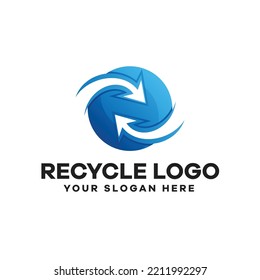Abstraktes Recyceln von Farbverlauf-Logo-Design