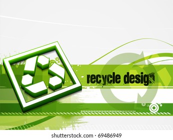 abstract recycle green and white baner background.