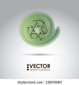 Abstract recycle icon over gray background vector illustration