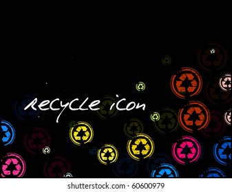 Abstract recycle pattern on dark vector background.