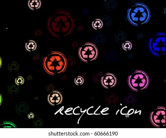 Abstract recycle pattern on dark vector background.