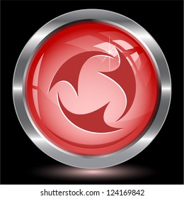 Abstract recycle symbol. Internet button. Vector illustration.