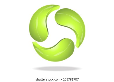 Abstract recycle symbol vector icons on background white