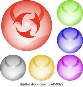 Abstract recycle symbol. Vector interface element.