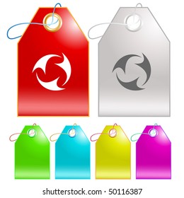 Abstract recycle symbol. Vector tags.